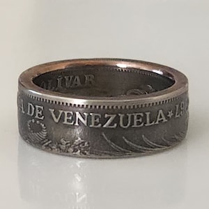 Venezuela Coin Ring | Dos Bolivares Venezuela Coin Ring | Venezuela Jewelry | Unique Gift