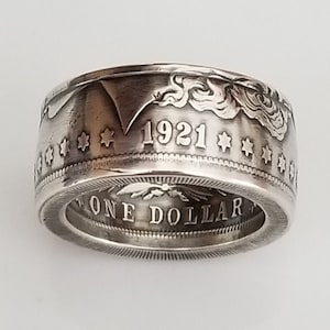 1921 Silber Morgan Coin Ring | Größe 10 1/2 | Silber Münzring | Einzigartiges Geschenk | Münzschmuck | Morgan Schmuck