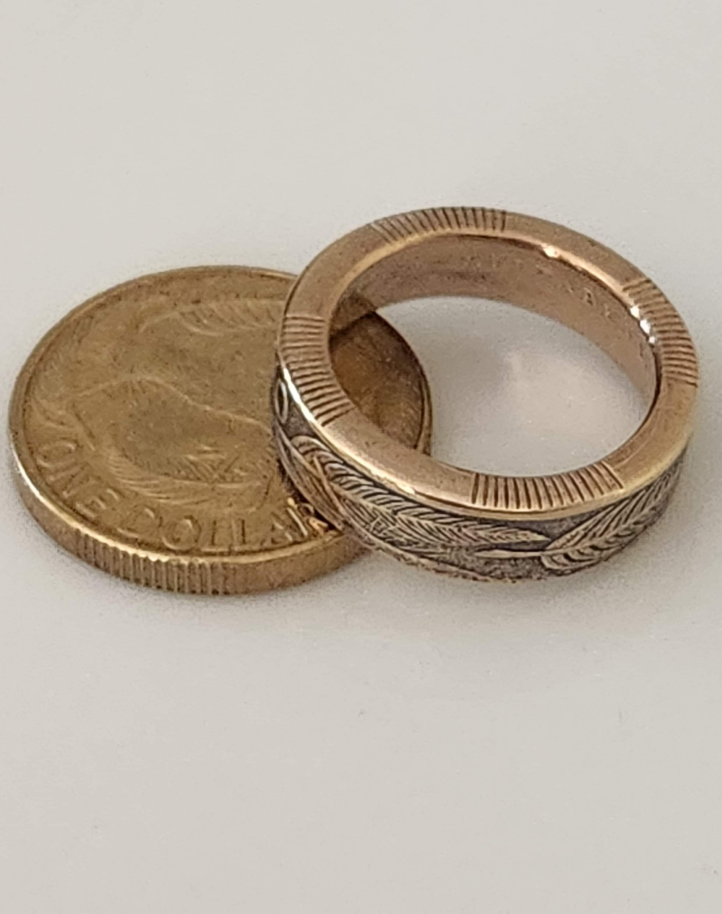 New Zealand Ring | One Dollar Coin Ring | Handmade Ring | Unique Gift ...