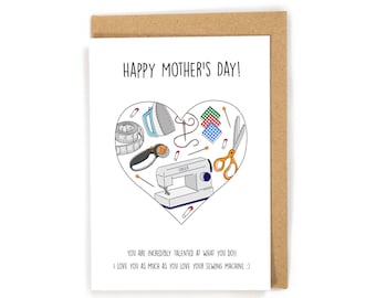 Mother's Day Card, Happy Mother's Day Card, Quilting/Sewing Mother's Day Card, Card for Sewer, Card for Quilter, Card for mom; Custom