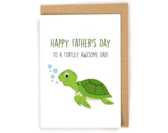 Father's Day Card, Turtle Father's Day Card, Cute Father's Day Card, Simple Father's Day Card, Father's Day Card from kids/daughter/son