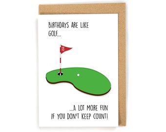 Golf Birthday Card, Happy Birthday Card, Birthday Card for Golf Lover, Funny Golf Birthday Card, Birthday Card Golf, Golf Birthday