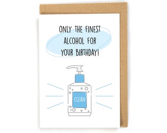 Funny Birthday Card, Quarantine Birthday Card, Alcohol Birthday Card, Social Distancing Birthday Card, Happy Birthday Card, Card for him