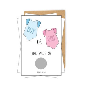 Gender reveal scratch off, baby gender reveal card, baby shower game, boy or girl gender reveal party game, gender reveal for grandparents