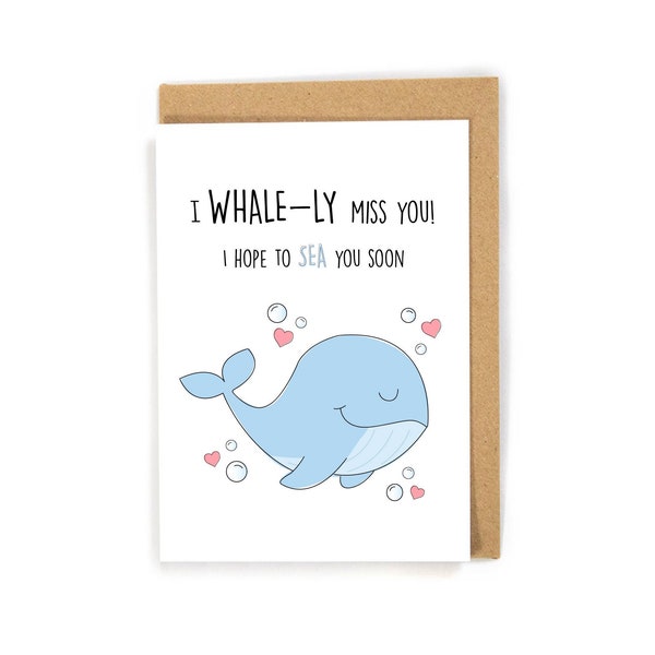 Punny I miss you card, miss you card kids, Miss you card, I miss you card from kids, I miss you card for grandparents, cute; custom