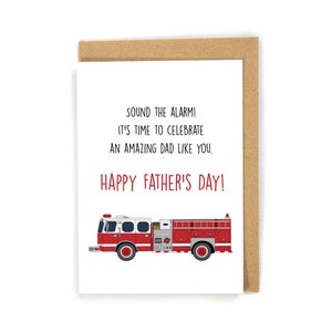 Firetruck Father's Day Card, Fireman Father's Day Card, Father's Day Card for Firefighter, Happy Father's Day Card, Father's Day Card; funny