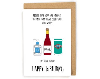 Funny Birthday Card, Quarantine Birthday Card, Happy Birthday Card, Unique Birthday Card, Meaningful birthday Card; Custom