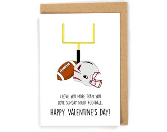 Football valentines day Card, Football Lover valentines day Card, Funny valentines day Card, Cute valentines day Card, Football lover card