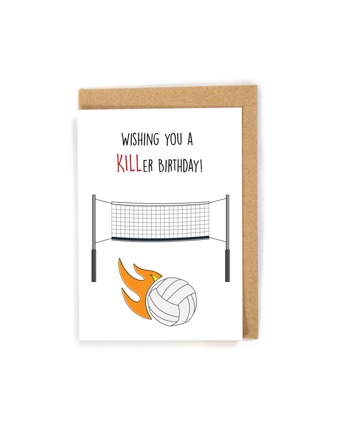 Volleyball Birthday Card Birthday Card for Volleyball Player Etsy