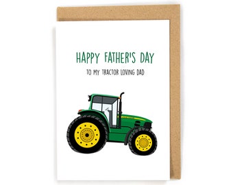 John Deere Tractor Card, Tractor Father's Day Card, John Deere Tractor Father's Day Card, Father's Day Card, Farm Father's Day Card