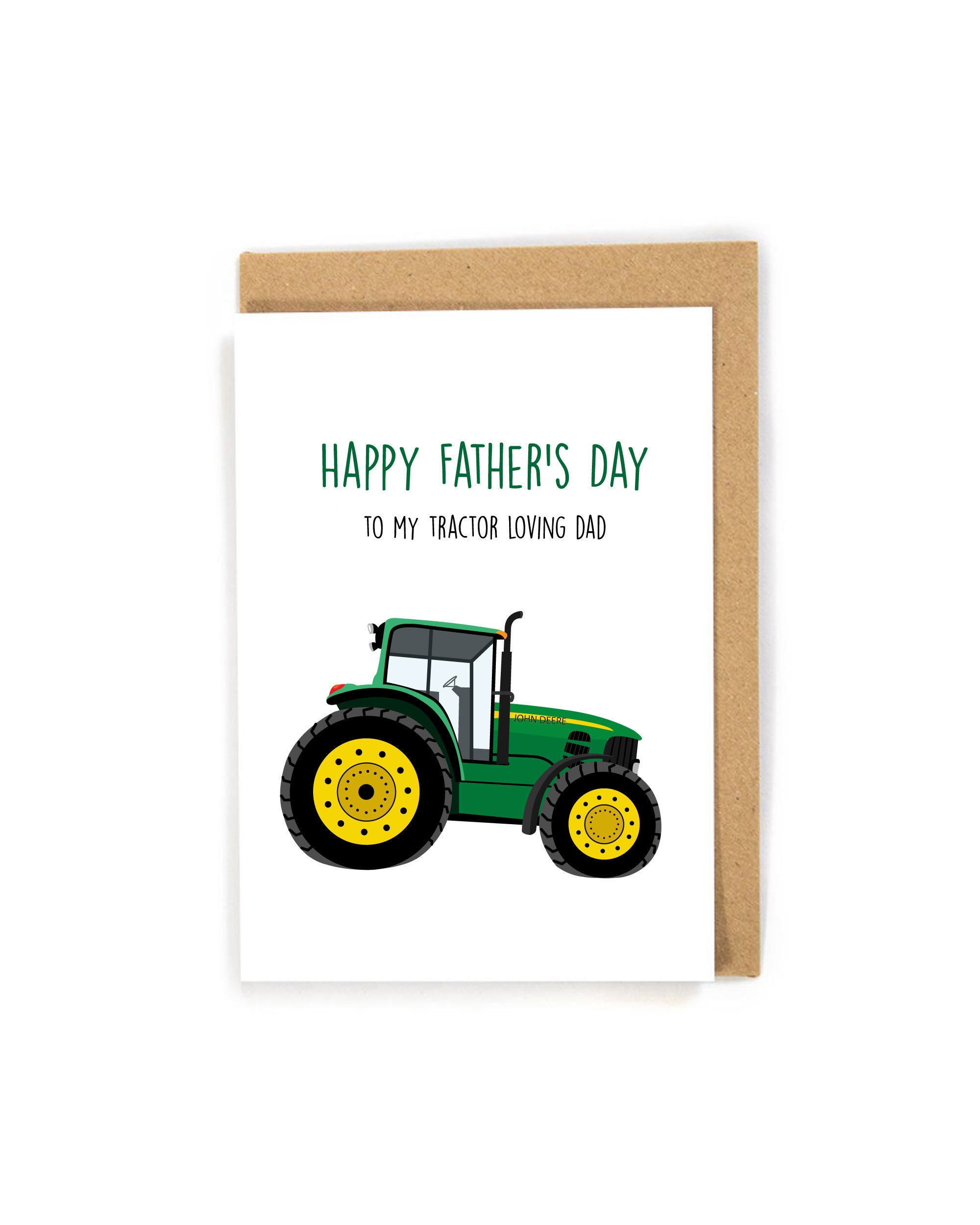 John Deere Tractor Card Tractor Father's Day Card John Etsy