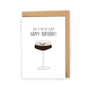 Espresso martini card, cute martini birthday card for friend, pun birthday card, funny cocktail birthday card, espresso martini gift for her
