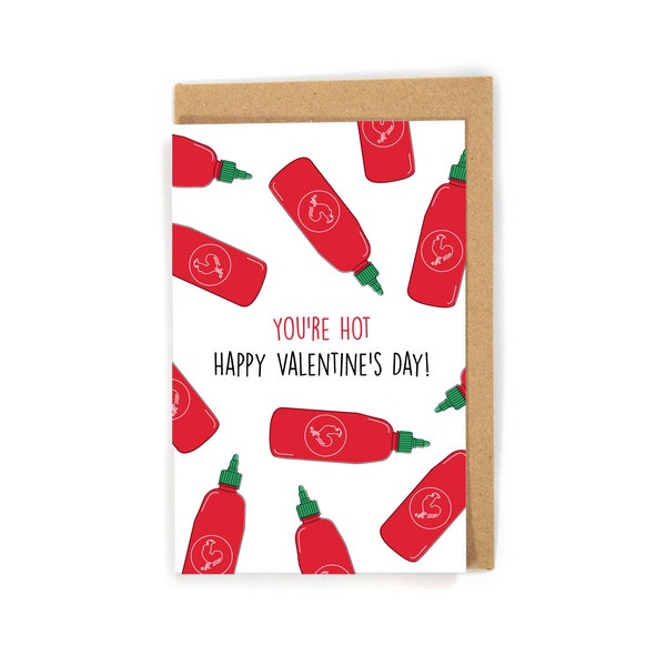 Hot sauce Valentine's Day Card, Spicy Valentine's Day Card, Valentine's Day Card for him, Funny Valentine's Day Card, Hot sauce lover card