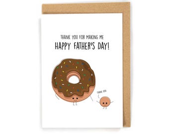 Father's Day Card, Donut Father's Day Card, Cute Father's Day Card, Pun Father's Day Card, Funny Father's Day Card, Card from daughter/kids