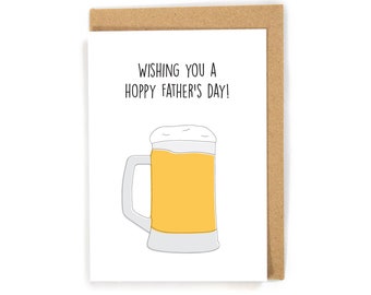 Hoppy Father's Day card, happy Father's Day card, beer Father's Day card, alcohol Father's Day card, funny Father's Day card, Beer card