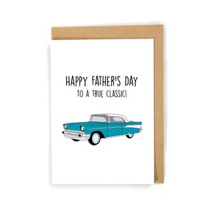 Classic Car Father's Day Card, Funny Father's Day Card, Unique Father's