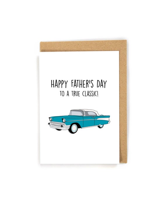 Fathers Day Card With Cartoon Car Stock Vector - Illustration Of Idea