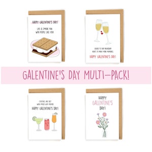Pack of Galentine's Day card, cute Galentine's Day cards, Galentine's Day card set, set of cards for friends, Galentines day gift