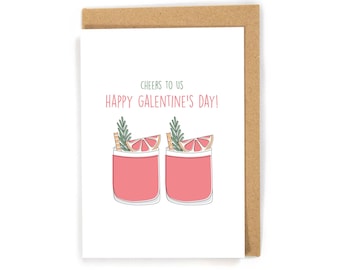 Cute Galentine's Day Card, Happy Galentine's Day Card, Valentine's Day Card for Friend, Valentine's Day Card for Friend, Cute Drink Card