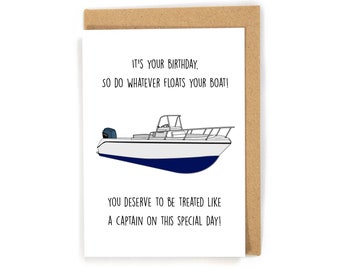 Boat Birthday Card, Birthday Card for Boat Lover, new boat card, Boating Birthday Card, Cape Cod Card, Sailboat Card, Fishing Birthday Card