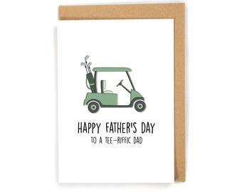 Golf Father's Day Card, Happy Father's Day Card, Father's Day Card for Golf Lover, Funny Golf Father's Day Card, Golf Cart Father's Day Card