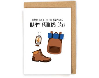 Camping fathers day card, Adventure fathers day card, Hiking fathers day card, Happy fathers day card, fathers day car for hiker/hiking dad