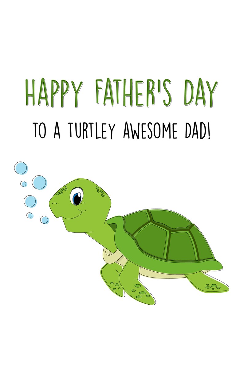 Father's Day Card Turtle Father's Day Card Cute - Etsy