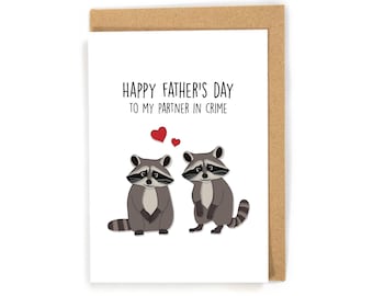 Raccoon Father's Day card, funny Father's Day card, cute Raccoon c Day card, cute raccoon lover Father's day card, fathers day card for dad