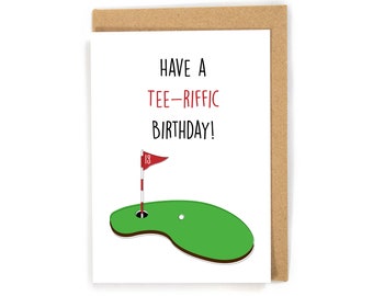 Golf Birthday Card, Happy Birthday Card, Birthday Card for Golf Lover, Funny Golf Birthday Card, Funny Birthday Card, Golfer Card; Custom