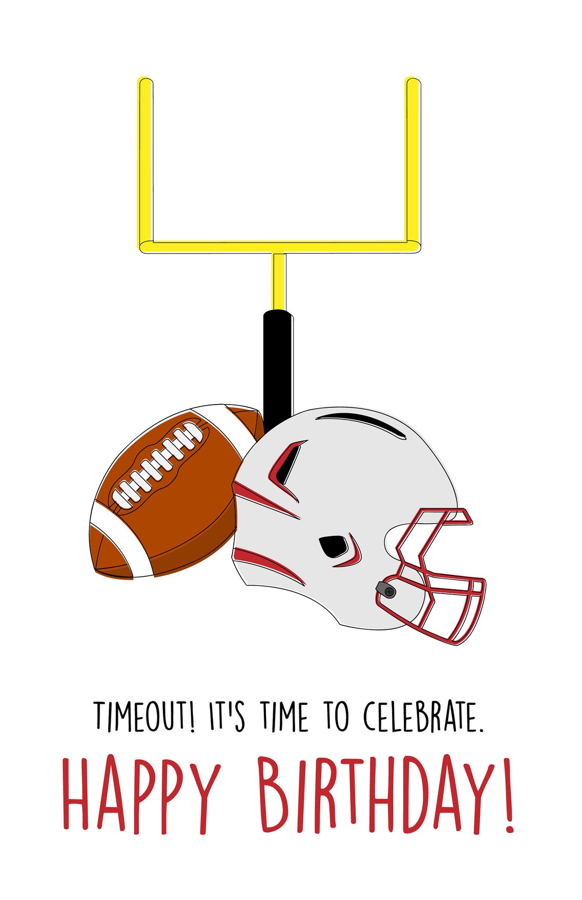 Football Birthday Card Funny Birthday Birthday Card Birthday Etsy