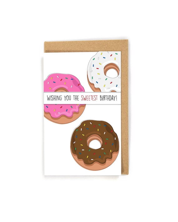 Funny Birthday Card, Birthday Card, Donut Birthday Card, Birthday Card for kid/child, Cute Birthday Card, Happy Birthday Card, Donut Lover