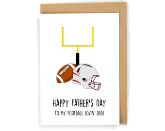 Football Father's Day Card, Father's Day Card, Card for Football lover, Funny Father's Day Card, Card for Dad, Cute Father's Day Card