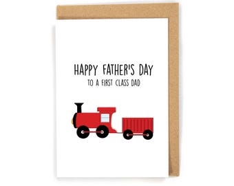 Train Father's Day Card, Father's Day Card for dad, Cute Father's Day Card, Happy Fathers Day Card, Pun Father's Day Card, Train Lover Card