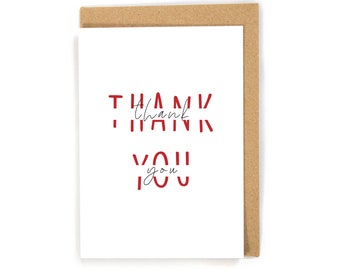 Thank you card, pack of thank you cards, simple thank you card, cute thank you card, modern thank you card, graduation thank you card