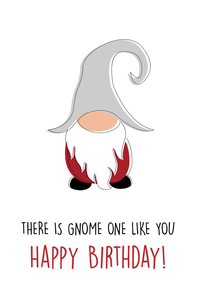 Funny Birthday Card Birthday Card Cute Birthday Card Gnome - Etsy