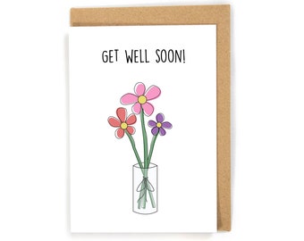 Get Well Soon Card, Feel Better Card. Post Surgery Card, Get Well Card, Speedy Recovery, Illness, Greeting Card