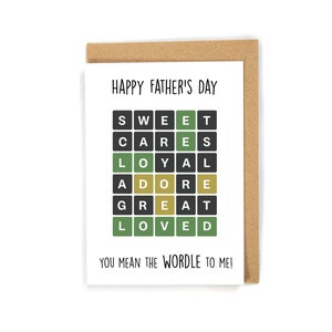 Wordle Father's Day card, trend Father's Day card, cute Father's Day card, funny anniversary card, pun Father's Day card, happy Father's Day