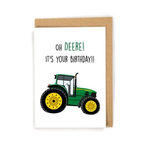 John Deere Tractor Birthday Card, Adult Tractor birthday card, Funny birthday card, farmer birthday card, puny birthday card image 1