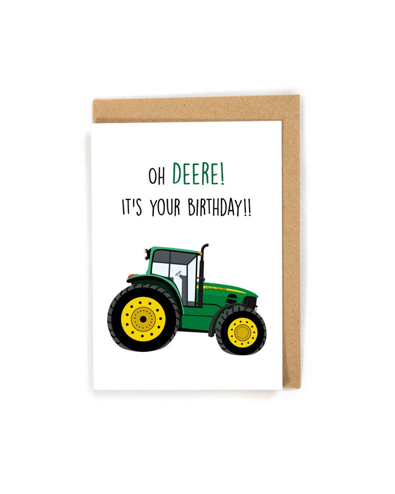 John Deere Tractor Birthday Card, Adult Tractor birthday card, Funny birthday card, farmer birthday card, puny birthday card image 1
