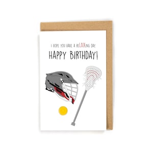 Lacrosse Birthday Card, Lax Birthday Card, Sports Birthday Card, Birthday Card for Lacrosse Player, Happy Birthday Card, Lacrosse