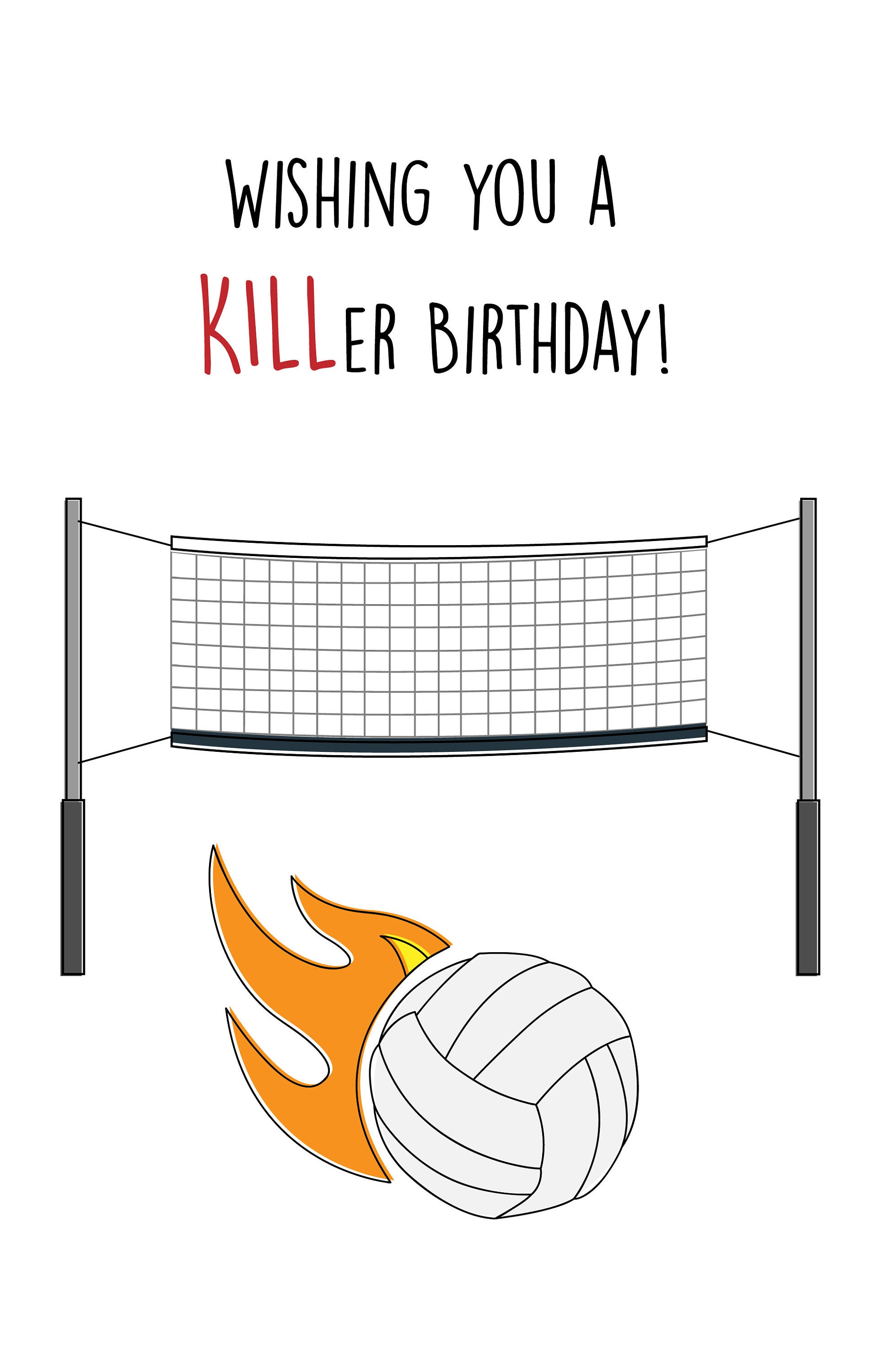 Birthday Card for Volleyball Lover Volleyball Birthday Card Birthday Card for Volleyball Player Pun Volleyball Birthday Card; custom