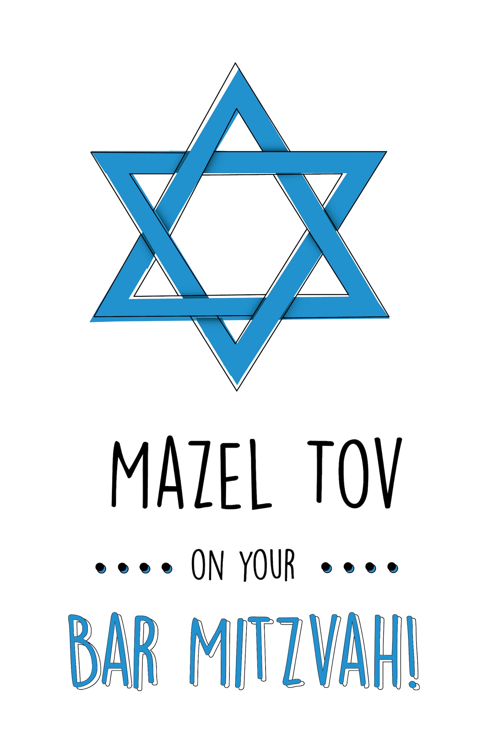 Bar Mitzvah Card Card for Bar Mitzvah Jewish Cards Mazel Etsy