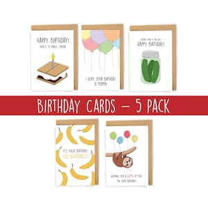 Cute Birthday Card Variety Pack, Pack of Generic Birthday Cards, Happy Birthday Cards, Cute birthday cards, Pack of Birthday Cards