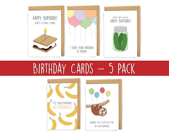 Cute Birthday Card Variety Pack, Pack of Generic Birthday Cards, Happy Birthday Cards, Cute birthday cards, Pack of Birthday Cards