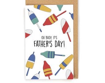 Buoy fathers day card, nautical fathers day card, fathers day card for fisher/boater, cute fathers day card, fathers day card