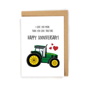 Anniversary Card, Tractor Anniversary Card, Happy Anniversary Card, Cute Anniversary Card, Anniversary Card for him/husband/boyfriend