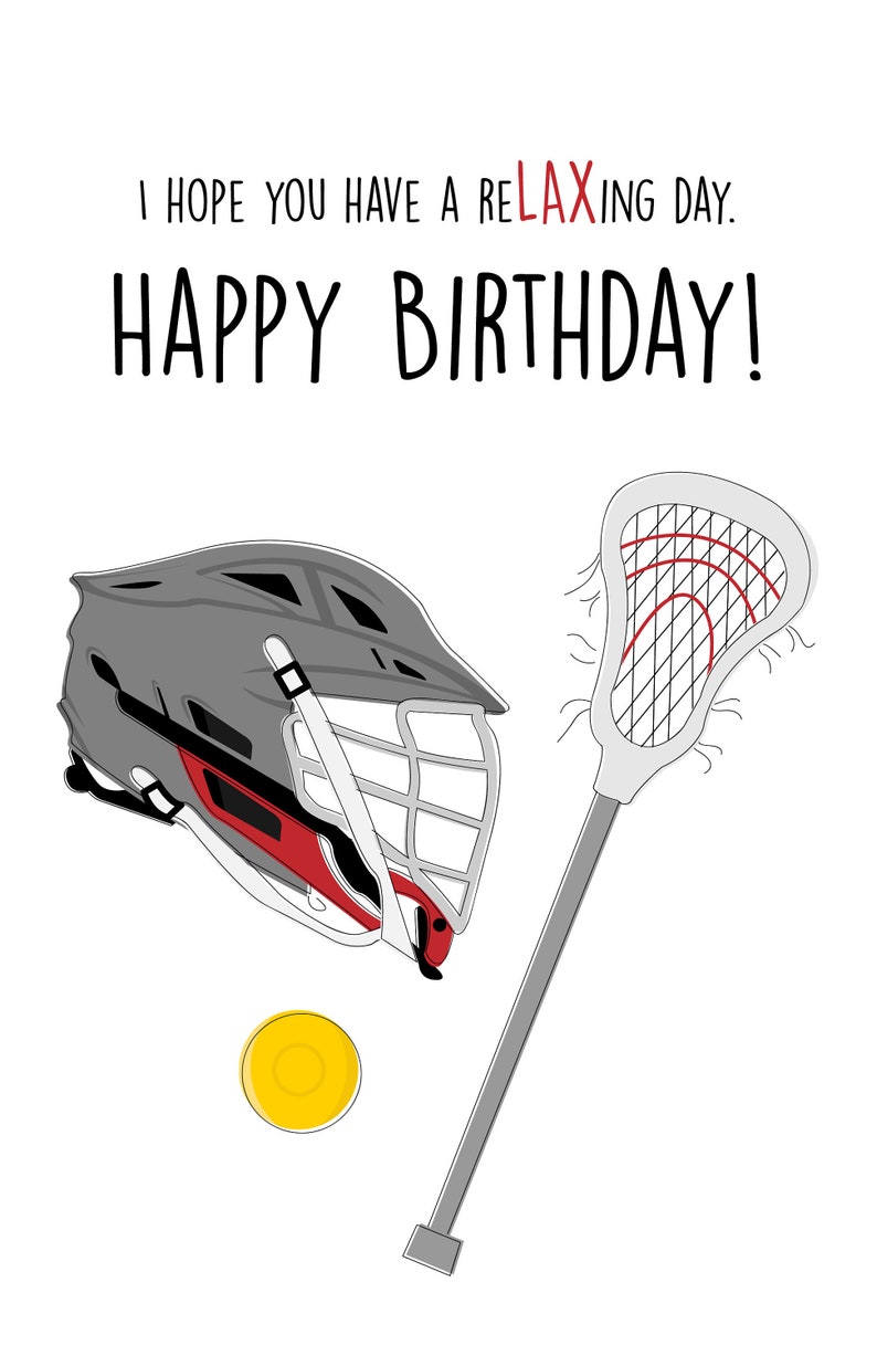 Lacrosse Birthday Card Lax Birthday Card Sports Birthday Etsy