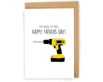 Drill Father's Day Card, funny Father's Day card, dad Father's Day card, tools Father's Day card, handy man Father's Day card, card for dad
