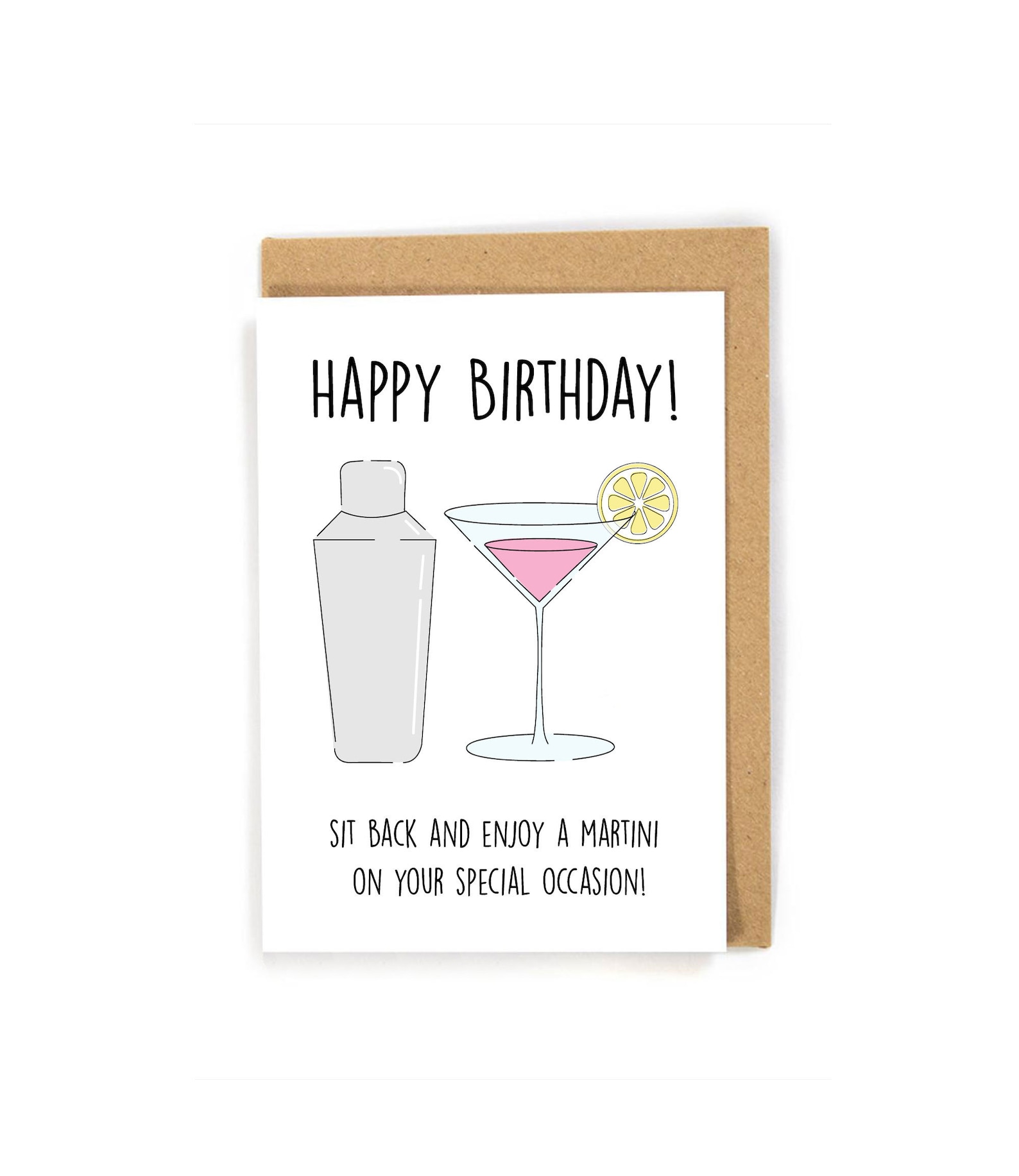 Happy Birthday card Martini Birthday card Funny Birthday | Etsy