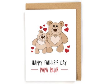 Father's Day Card, Bear Father's Day Card, Cute Father's Day Card, Father's Day Card for Papa Bear, Funny Father's Day Card, Card for Dad